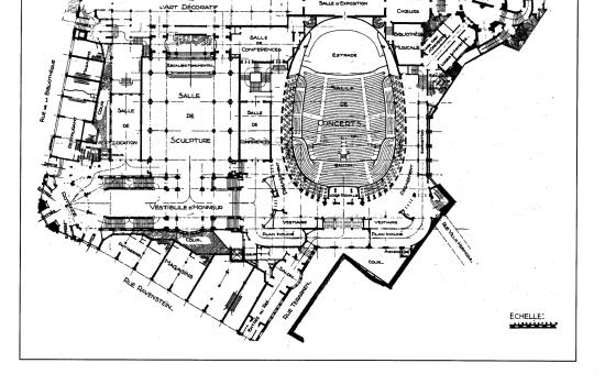 Plan du Palais des Beaux-Arts de Victor Horta