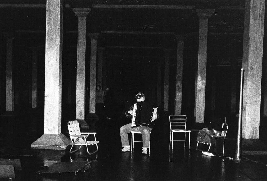 Pauline Oliveros in the cistern in 1988